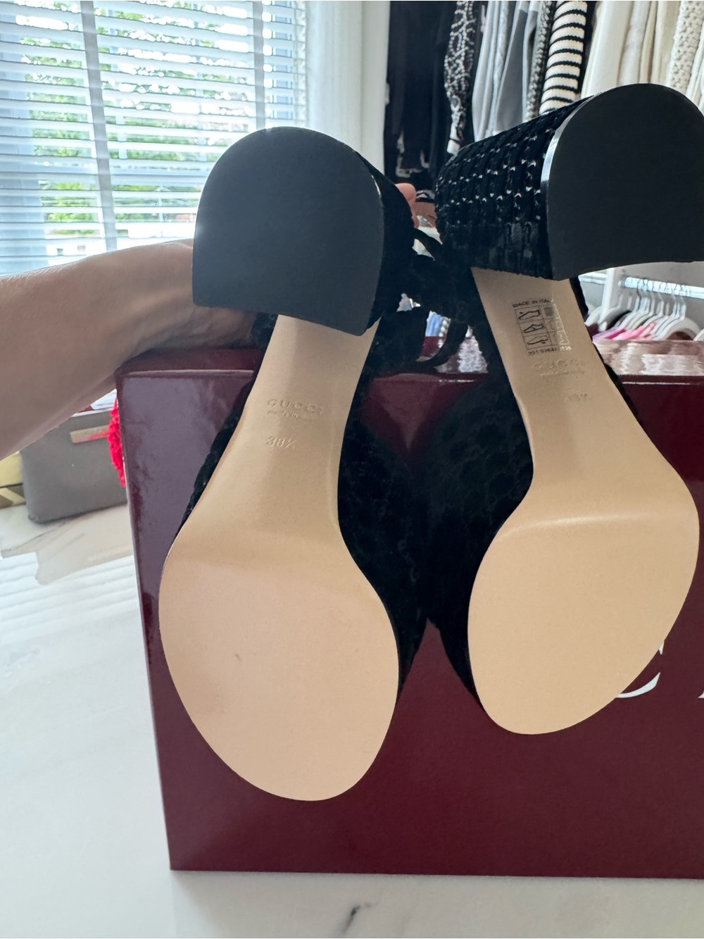 Gucci Black Velvet Horsebit Ankle-Strap Heels - Picture 5 of 5